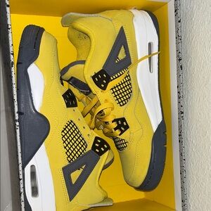 Jordan Kids Yellow and Gray High-Top Sneakers